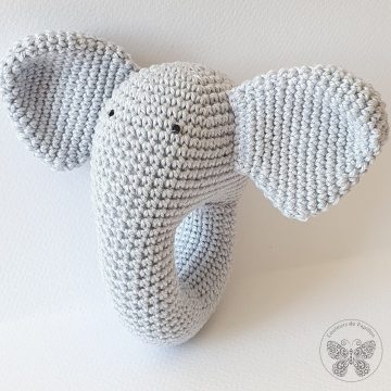 Elefánt csörgő - jégkék