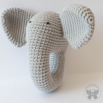 Elefánt csörgő - világosszürke